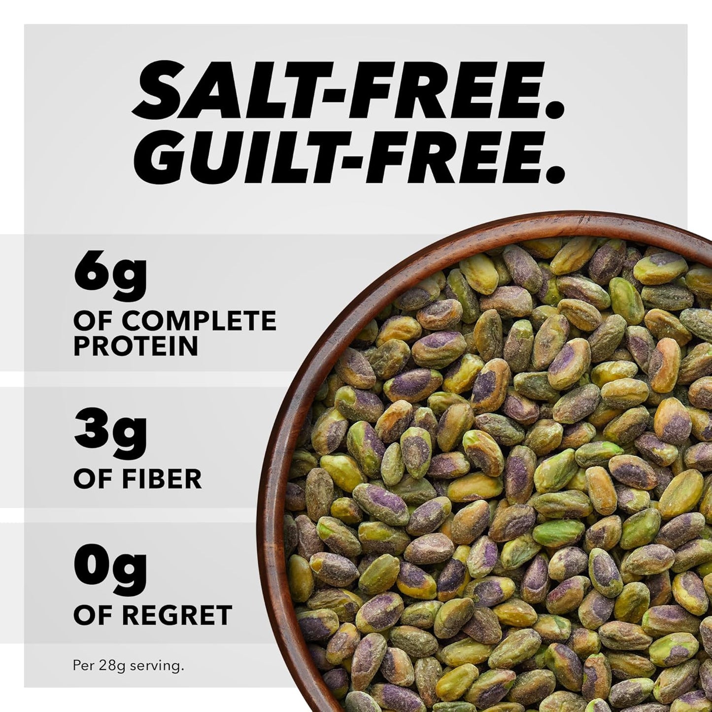 Wonderful Pistachios No Shells, Unsalted Nuts, 6 Ounce Resealable Bag, Protein Snacks, Gluten Free, Healthy Snack