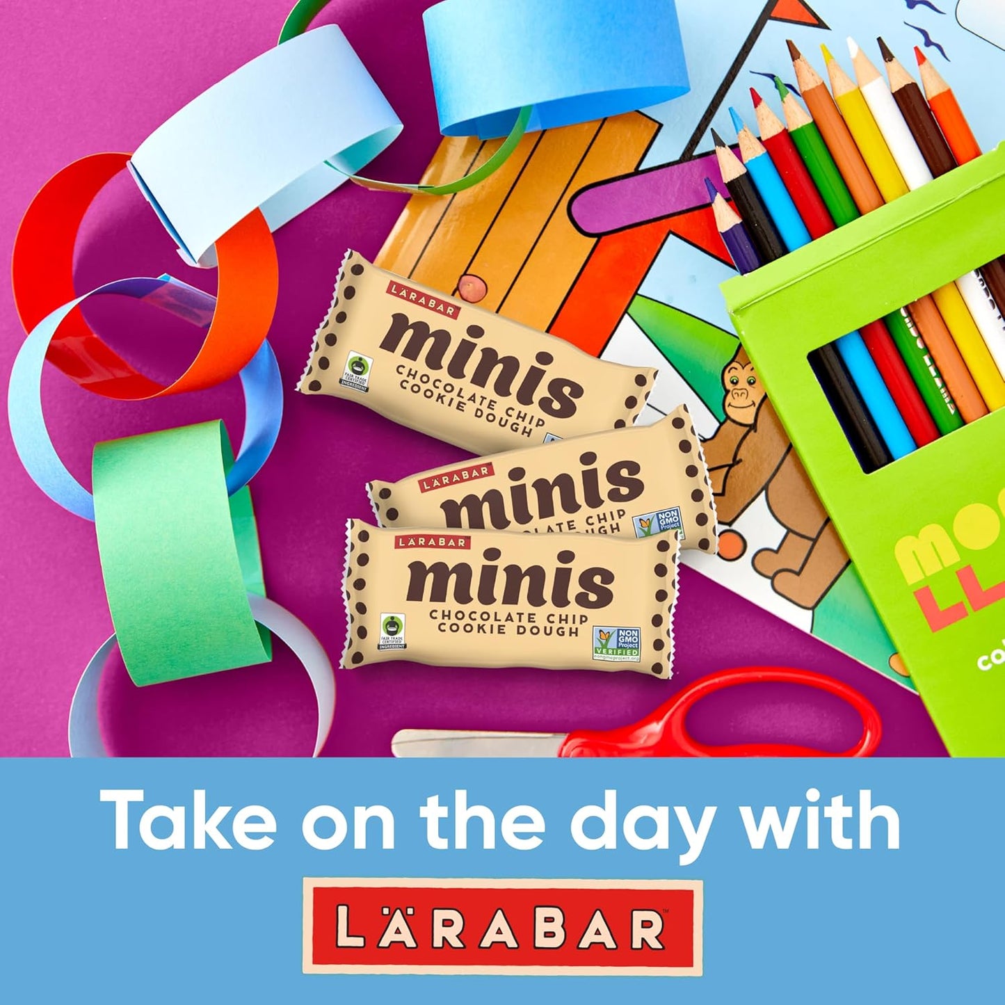 Larabar Minis Chocolate Chip Cookie Dough, Gluten Free Vegan Fruit and Nut Bars, 15.6 oz, 20 Ct