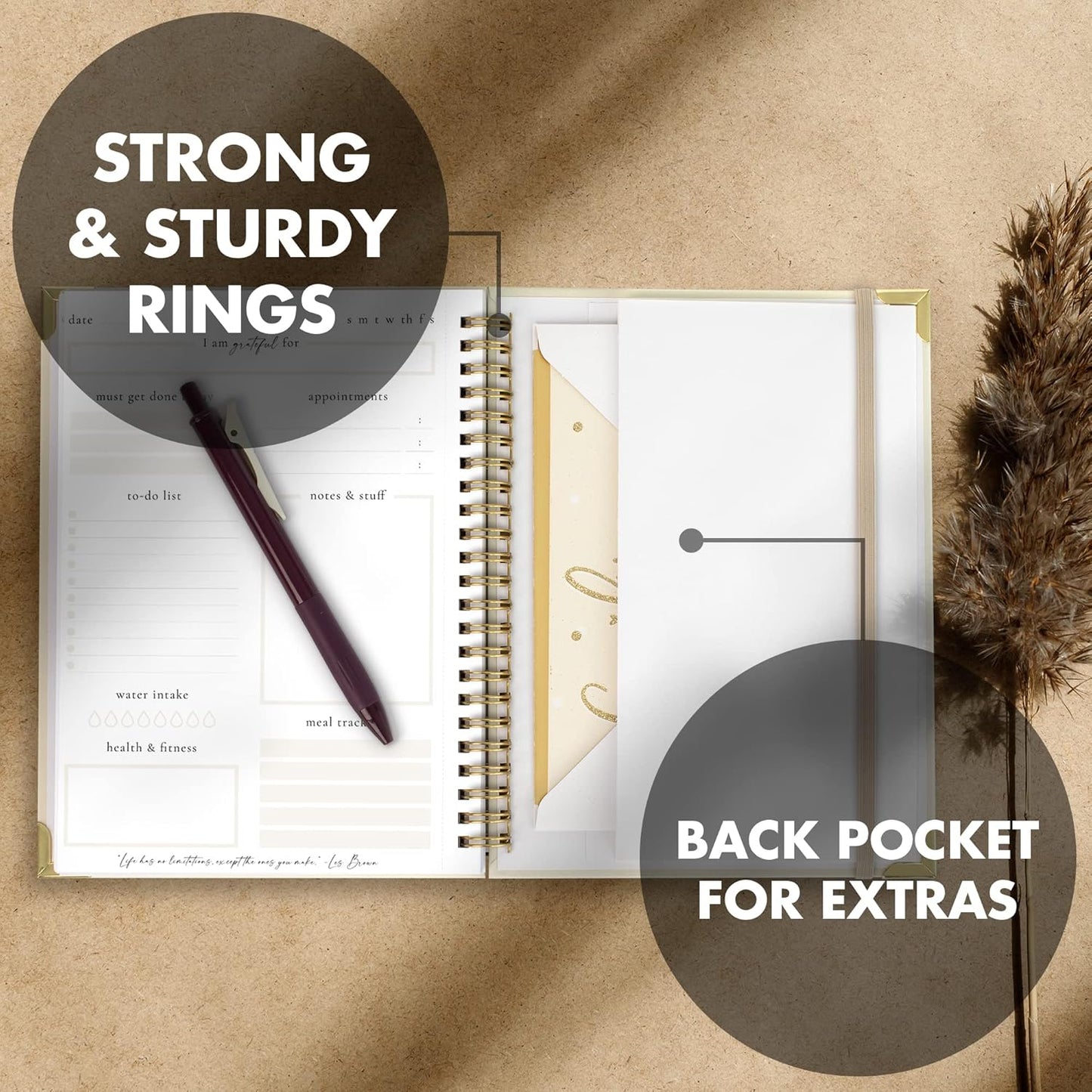 Beautiful To Do List Notebook - Aesthetic Daily Planner to Easily Organize Your Tasks And Boost Productivity - Stylish Undated ADHD Planner Gift and The Perfect School or Office Supplies For Women