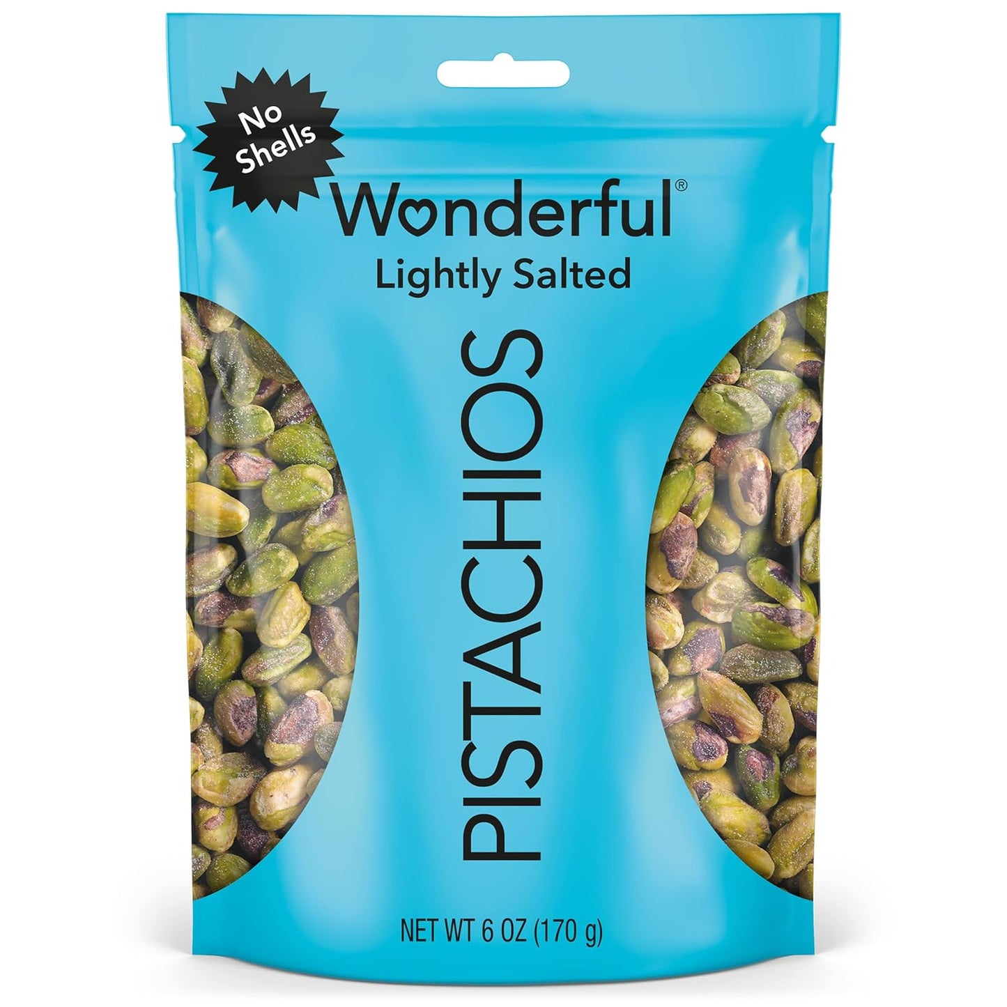Wonderful Pistachios No Shells, Lightly Salted Nuts, 12 Ounce Resealable Bag, Protein Snacks, Gluten Free, Healthy Snack