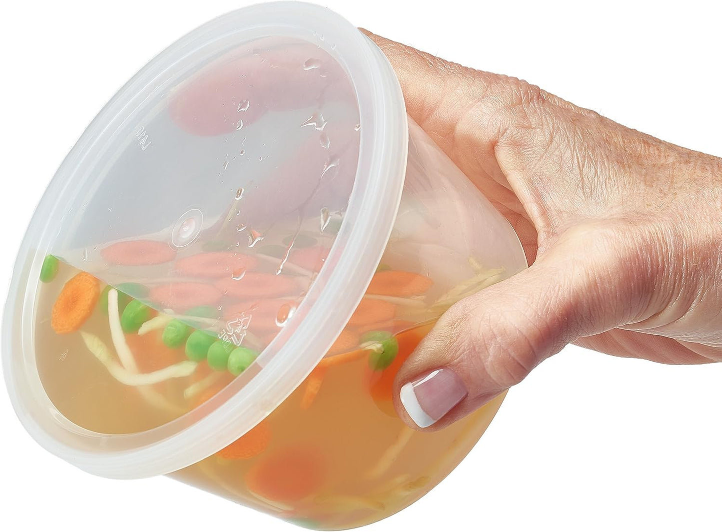 DuraHome Food Storage Containers with Lids 8oz, 16oz, 32oz Freezer Deli Cups Combo Pack, 70 Sets BPA-Free Leakproof Round Clear Takeout Container Meal Prep Microwavable (70 Sets - Mixed sizes)