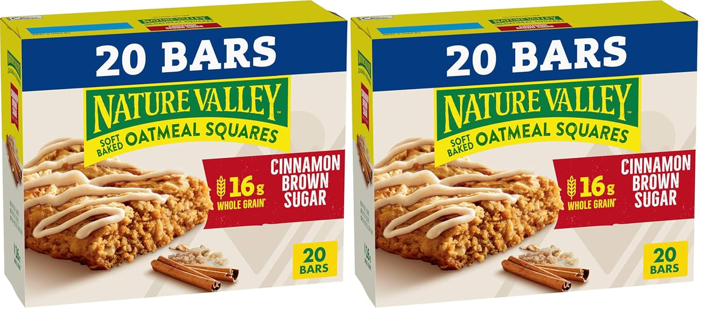 Nature Valley Soft Baked Oatmeal Squares, Cinnamon Brown Sugar, 12 Bars, 14.88 oz