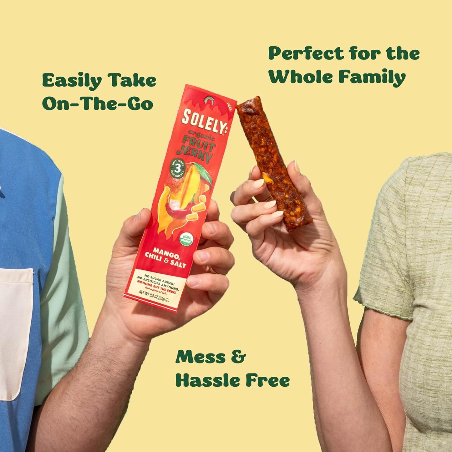 solely organic mango fruit jerky 12 individually wrapped fruit strips healthy vegan snacks