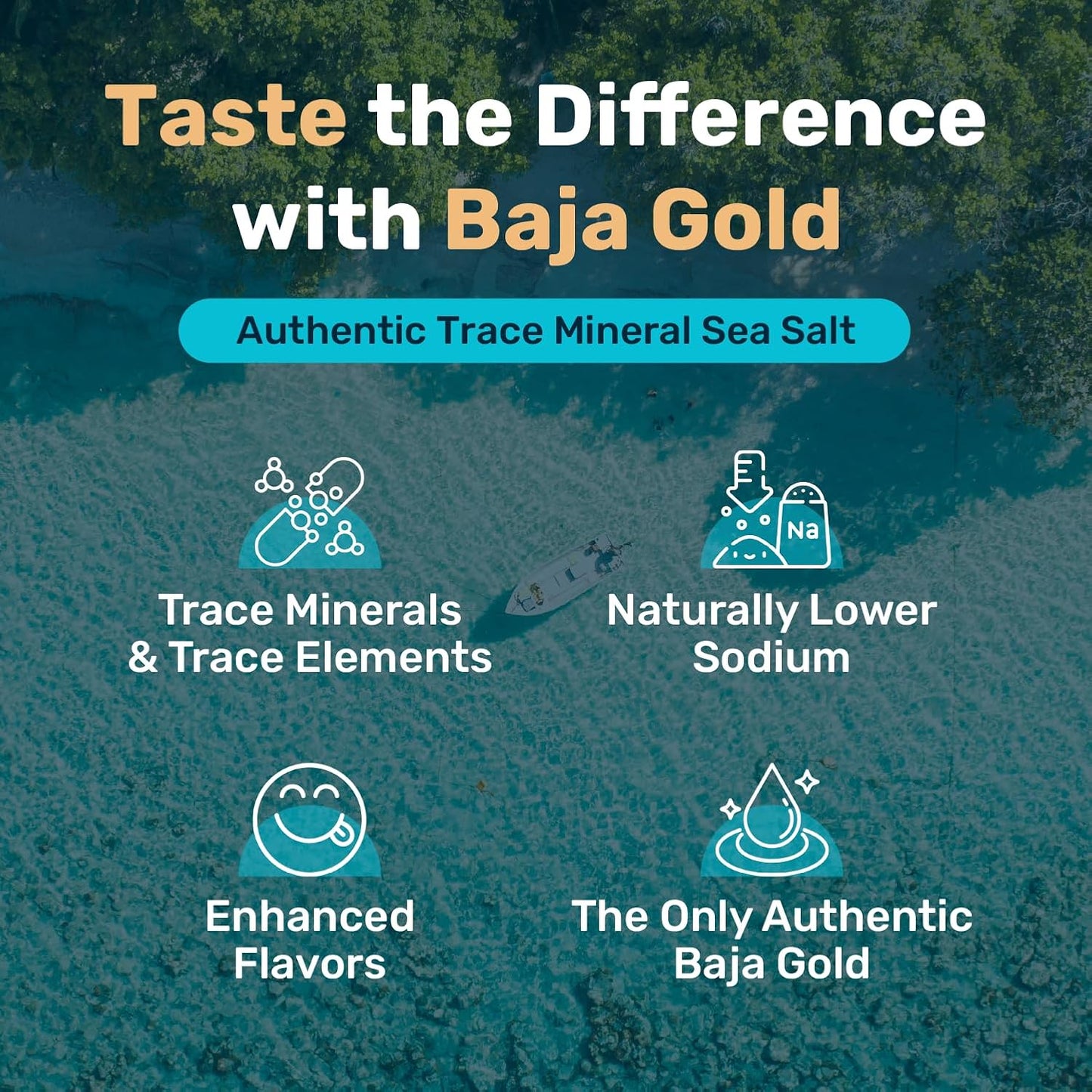 Baja Gold Mineral Sea Salt - Recommended by Gary Brecka - Fine Grind Salt for Cooking & Baking | Natural Baja Salt for Culinary Uses | Great for Finishing Dishes | 1 lb. Resealable Bag, 300+ Servings.