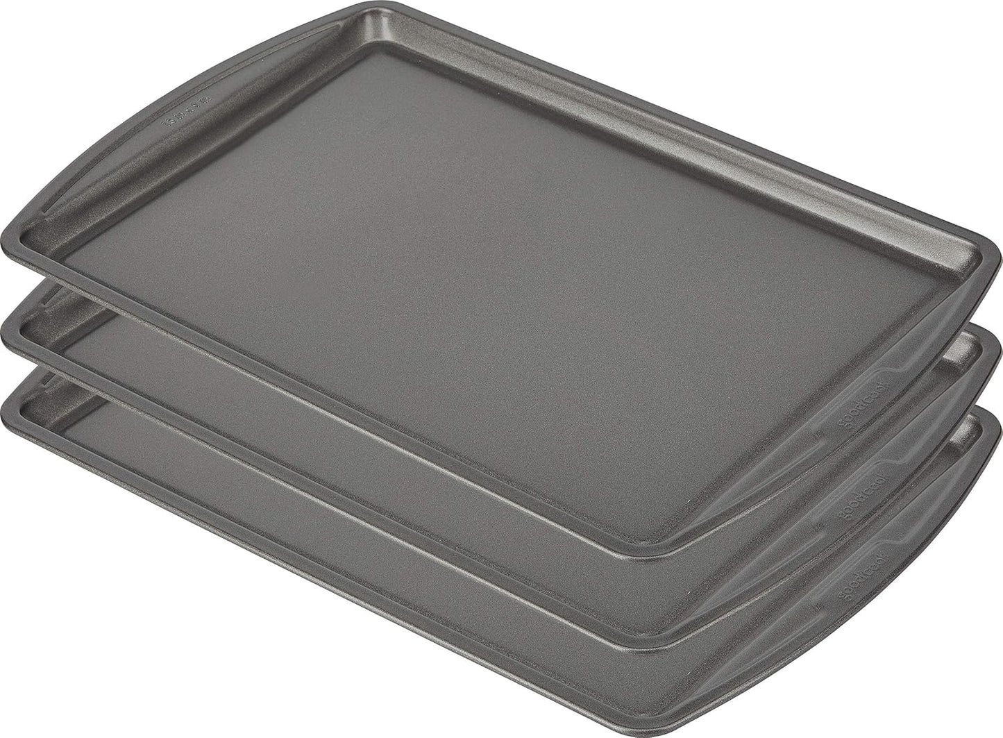 GoodCook Everyday Nonstick Carbon Steel Baking Sheet Set, 3 Pack – Small 13” x 9”, Medium 15” x 10”, Large 17” x 11” – Carbon Steel Cooking Pans, Cookie Sheet Bakeware Set