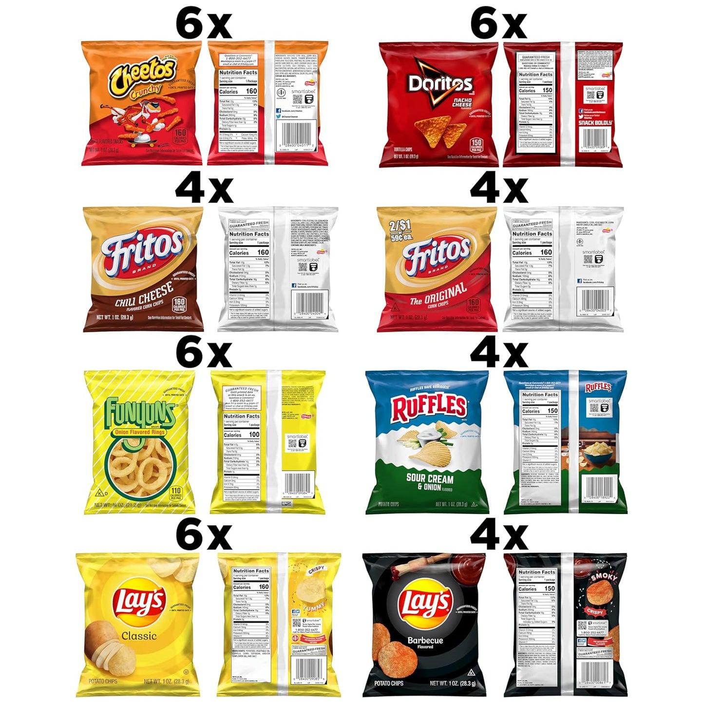 Frito-Lay Party Mix Variety Pack, 40 Single Serve Bags, 2.41 Pounds, 40 Pack Assortment