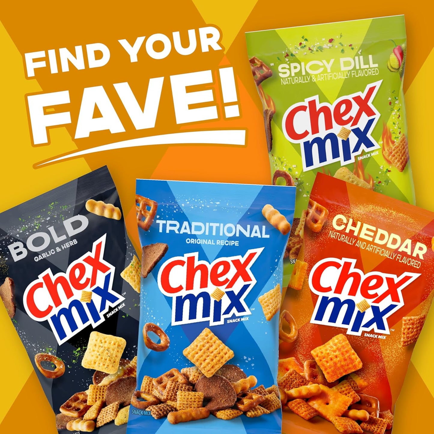 Chex Mix Honey Nut Snack Mix, Sweet and Salty Snack Bag, Family Size, 13.5 oz