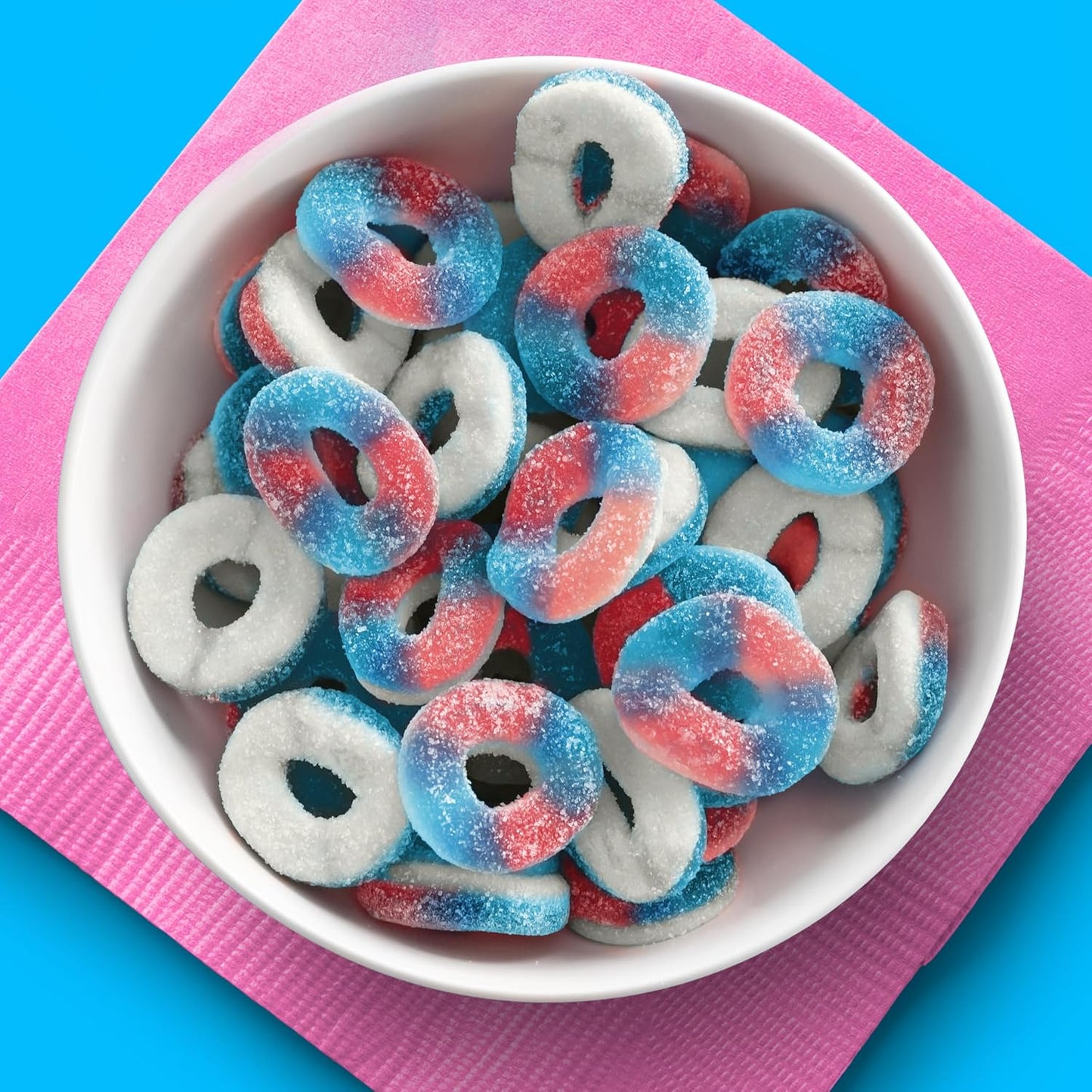 SweeTARTS Halos, Candy, Blue Punch and Strawberries and Cream, Tart and Chewy, Soft and Fluffy, 11 oz