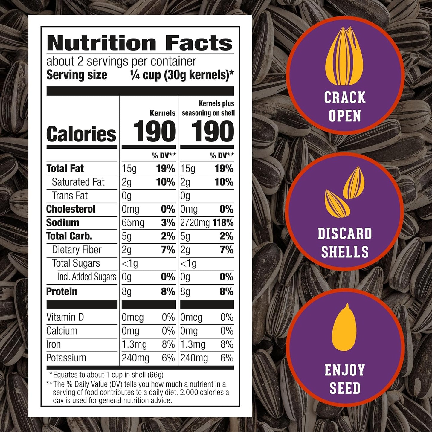 DAVID Jumbo Sunflower Seeds, Sweet and Spicy Flavor, 5.25 oz.
