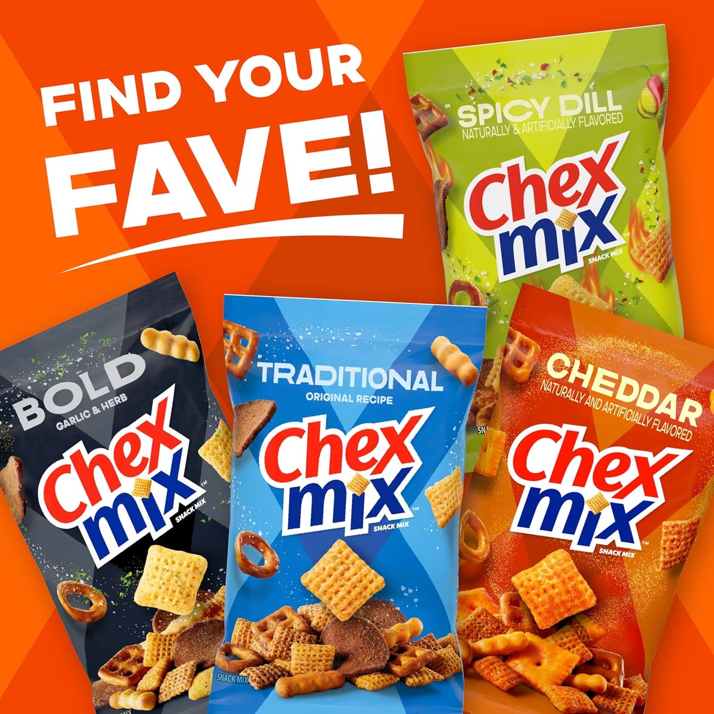 Chex Mix Cheddar Snack Mix, Salty Snacks Tub, 20 oz