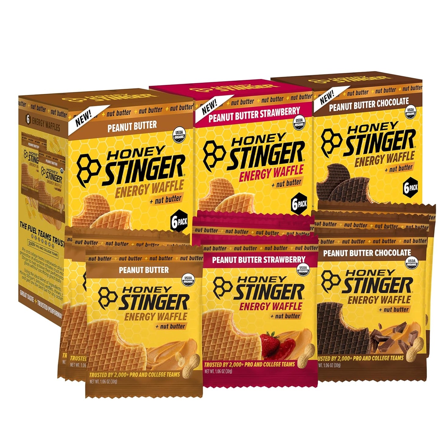 Honey Stinger Organic Honey Waffle, Energy Stroopwafel for Exercise, Endurance and Performance, Sports Nutrition for Home & Gym, Pre & During Workout, 25.44 Ounces (Pack of 24)