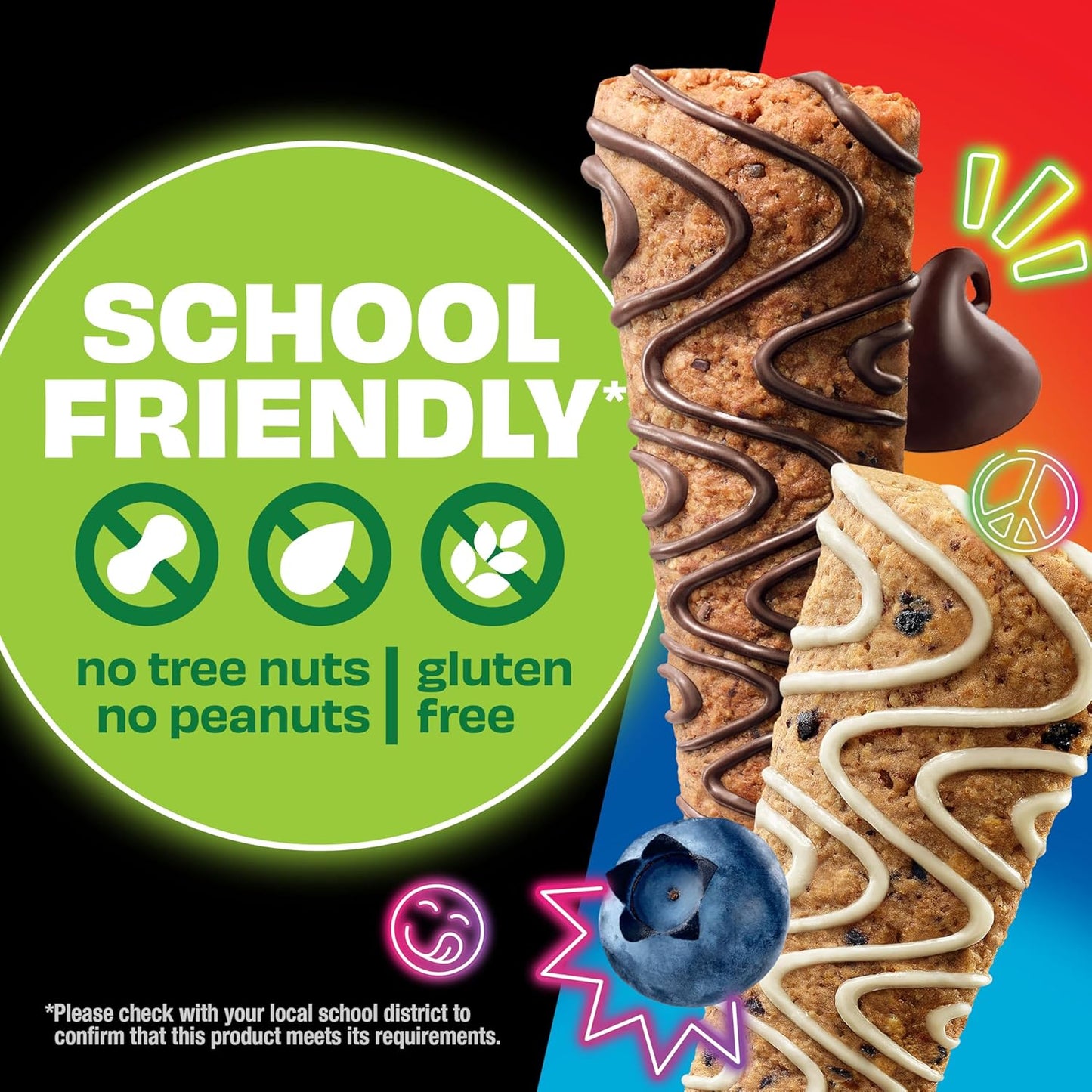 KIND Kids Granola Bars Variety Pack, Gluten Free, Low Sodium, Peanut and Tree Nut Free Snacks, Chocolate Chip, Blueberry Muffin, 5g Protein, 10 Count