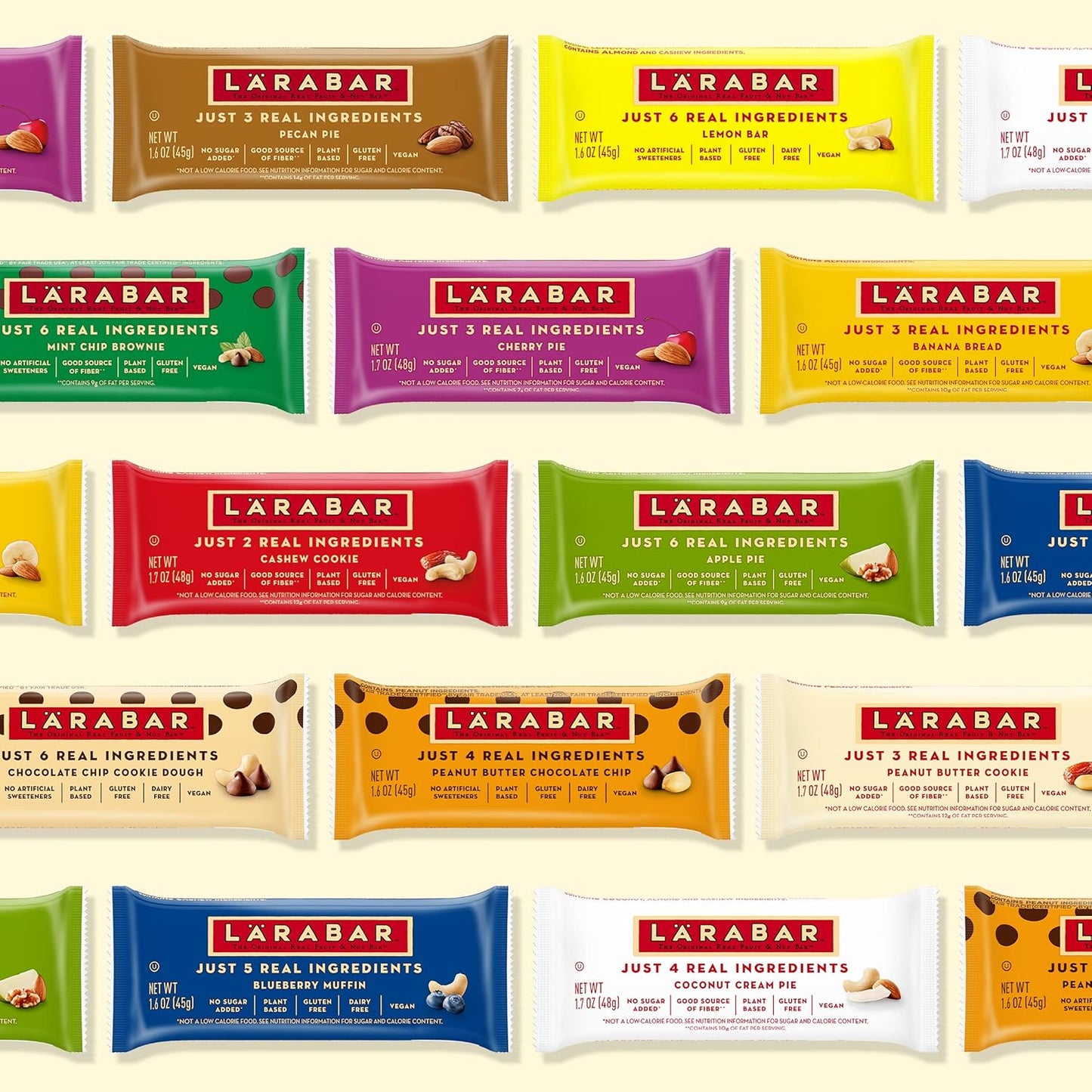 Larabar Peanut Butter Cookie, Fruit and Nut Bars, Gluten Free and Vegan, 16 Ct, 27.2 oz
