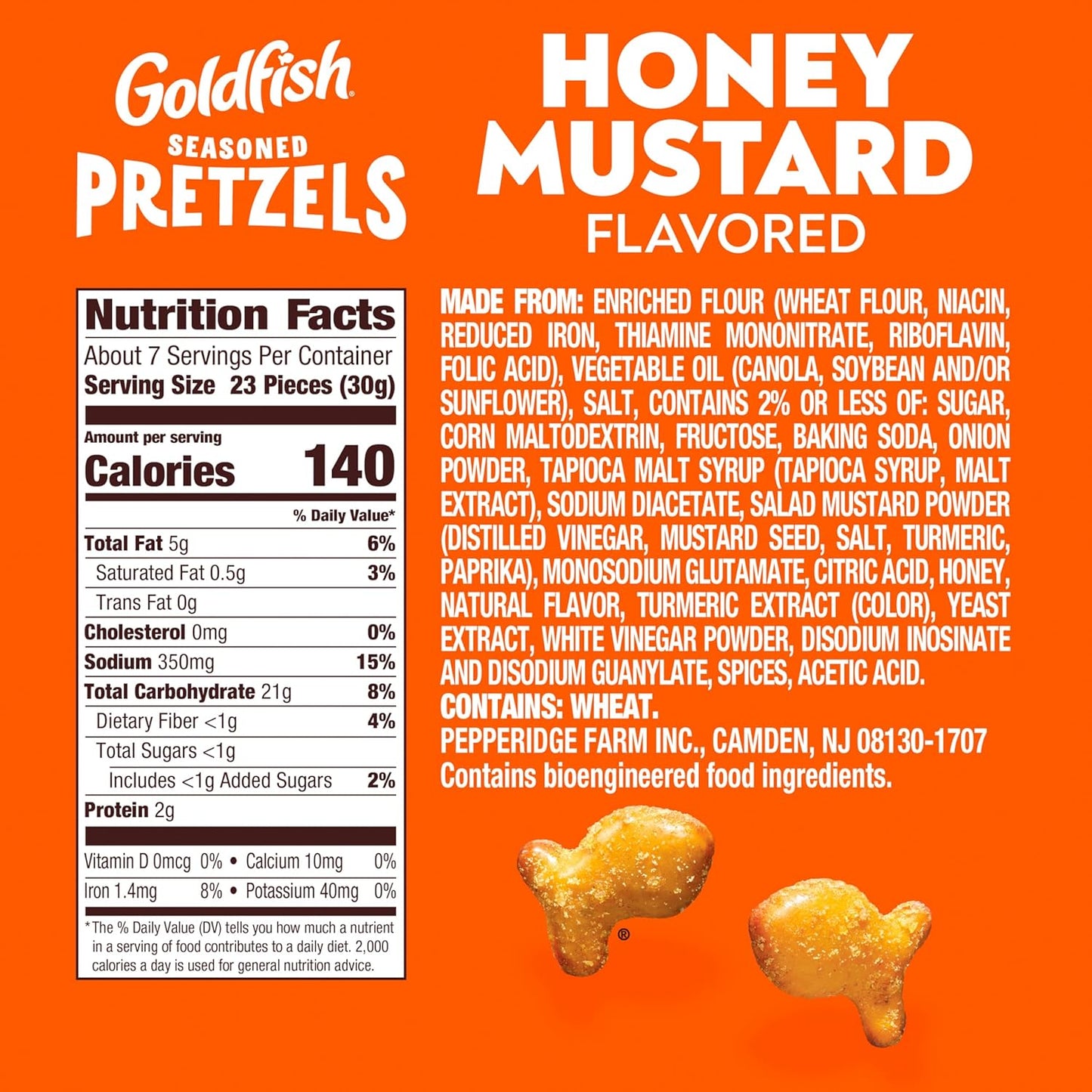 Goldfish Honey Mustard Seasoned Pretzels, 8 Ounce Bag