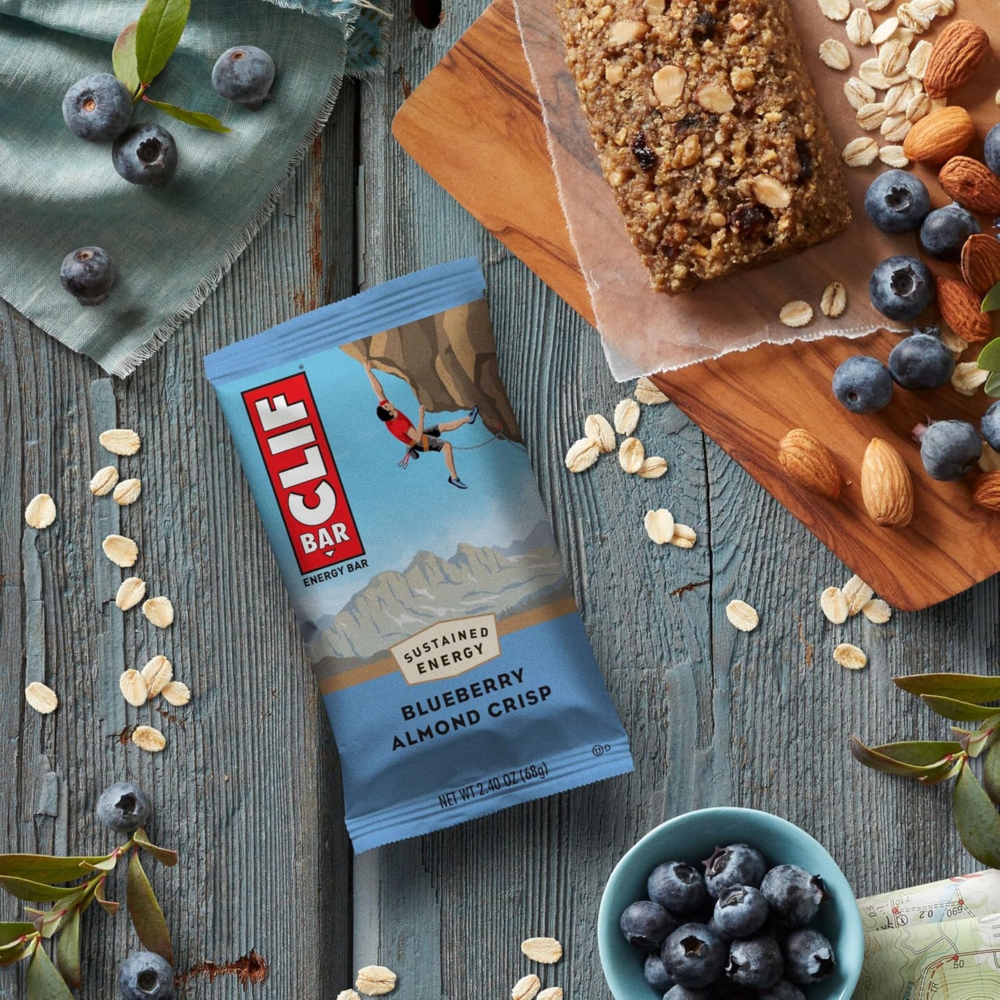 CLIF BAR Energy Protein Bars Blueberry Almond Crisp 10 pack Non-GMO Energy Bars with Organic Oats