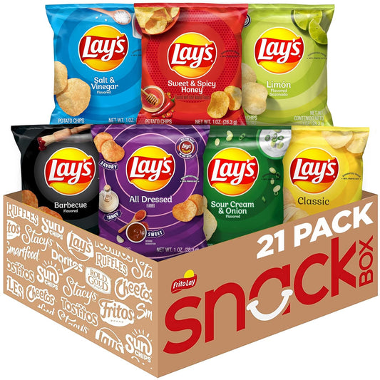 Lay's Potato Chips Variety Pack, 1 oz Bags, (21 Pack) (Packaging and Formula May Vary)