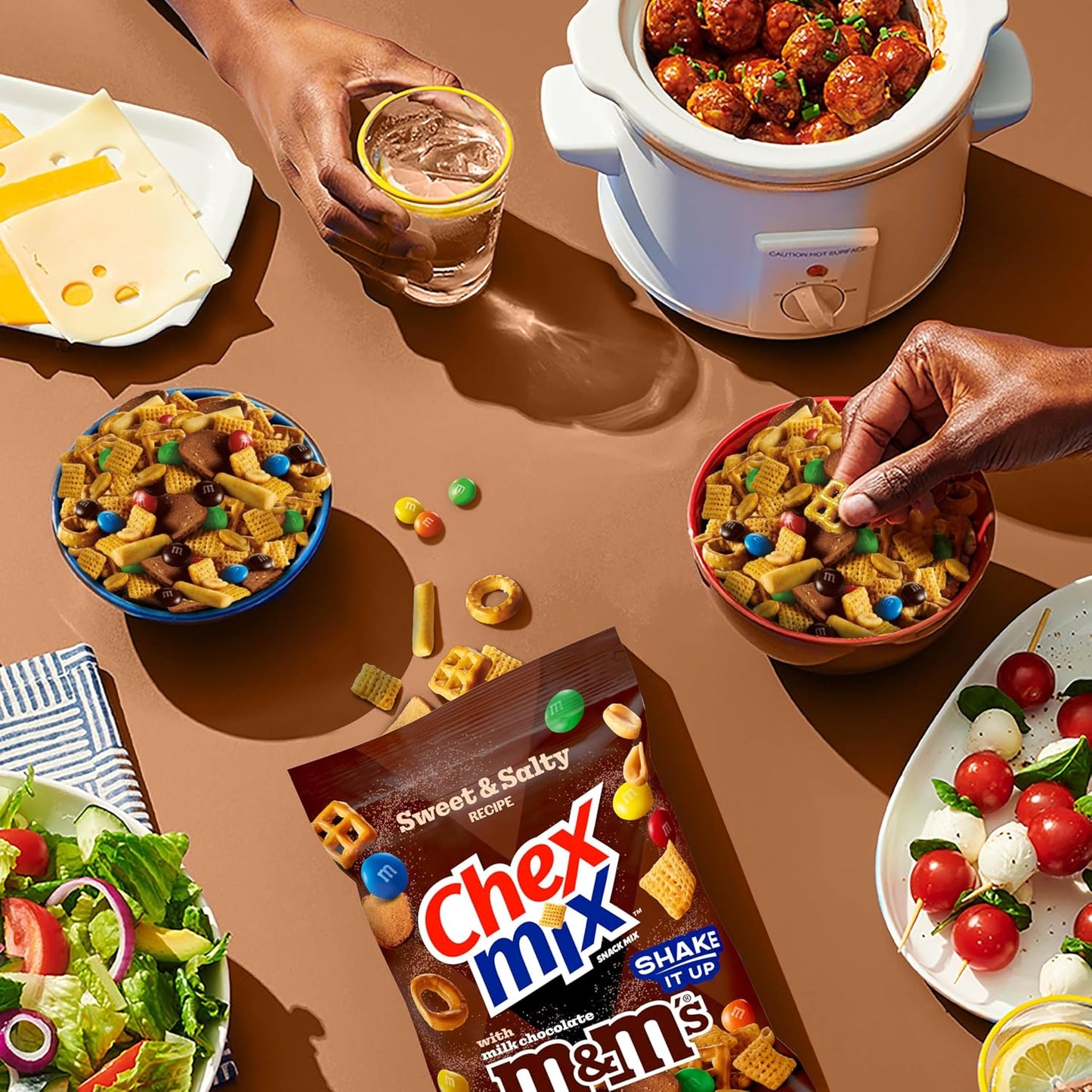 Chex Mix Sweet and Salty Recipe Snack Mix, with M&Ms Milk Chocolate Candies, Family Size, 13.5 oz