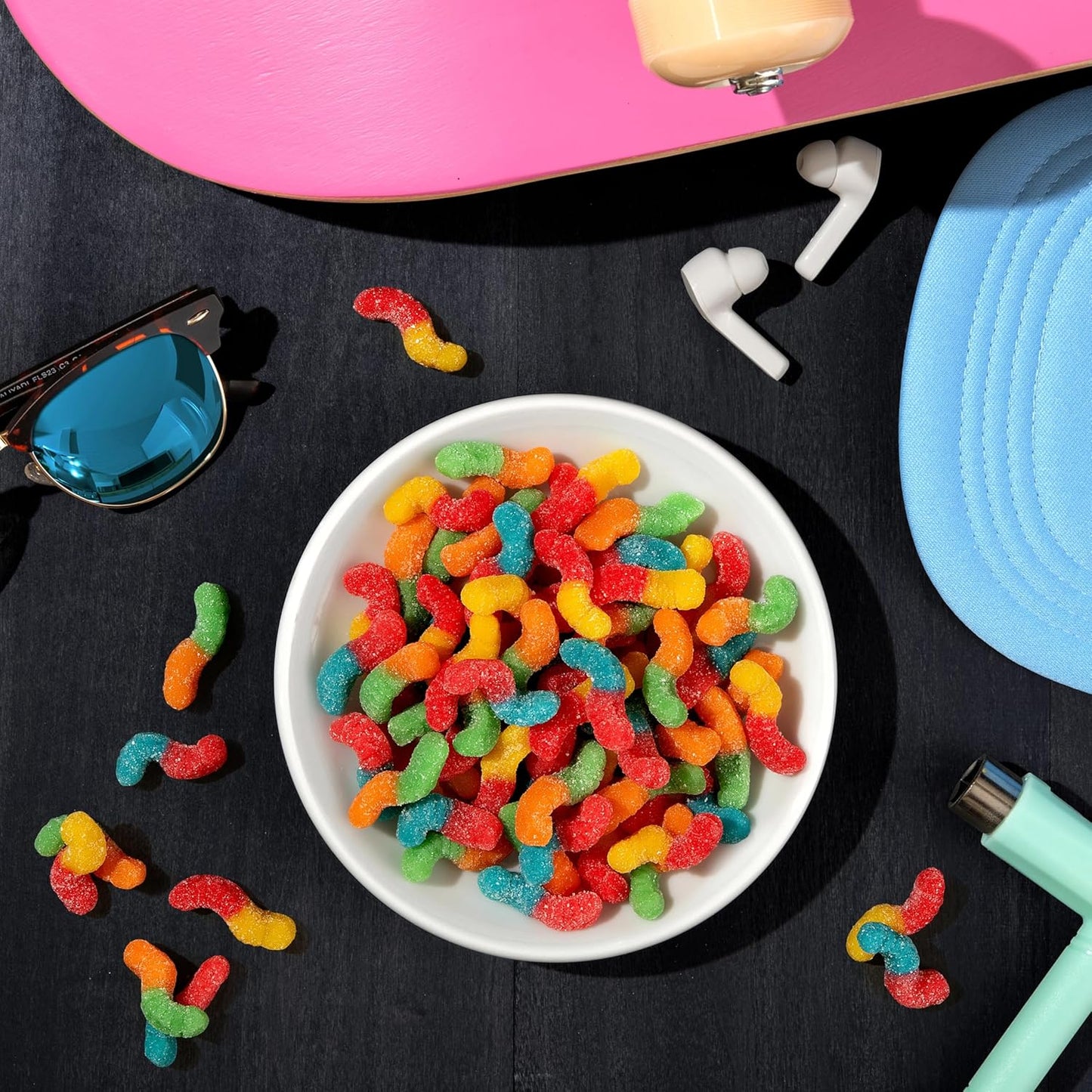 Trolli Mini Sour Brite Crawlers Candy, Cherry-Lemon, Strawberry-Grape & Orange-Lime, Sweet and Sour, Gummy Worms, 18 oz (30 ct)